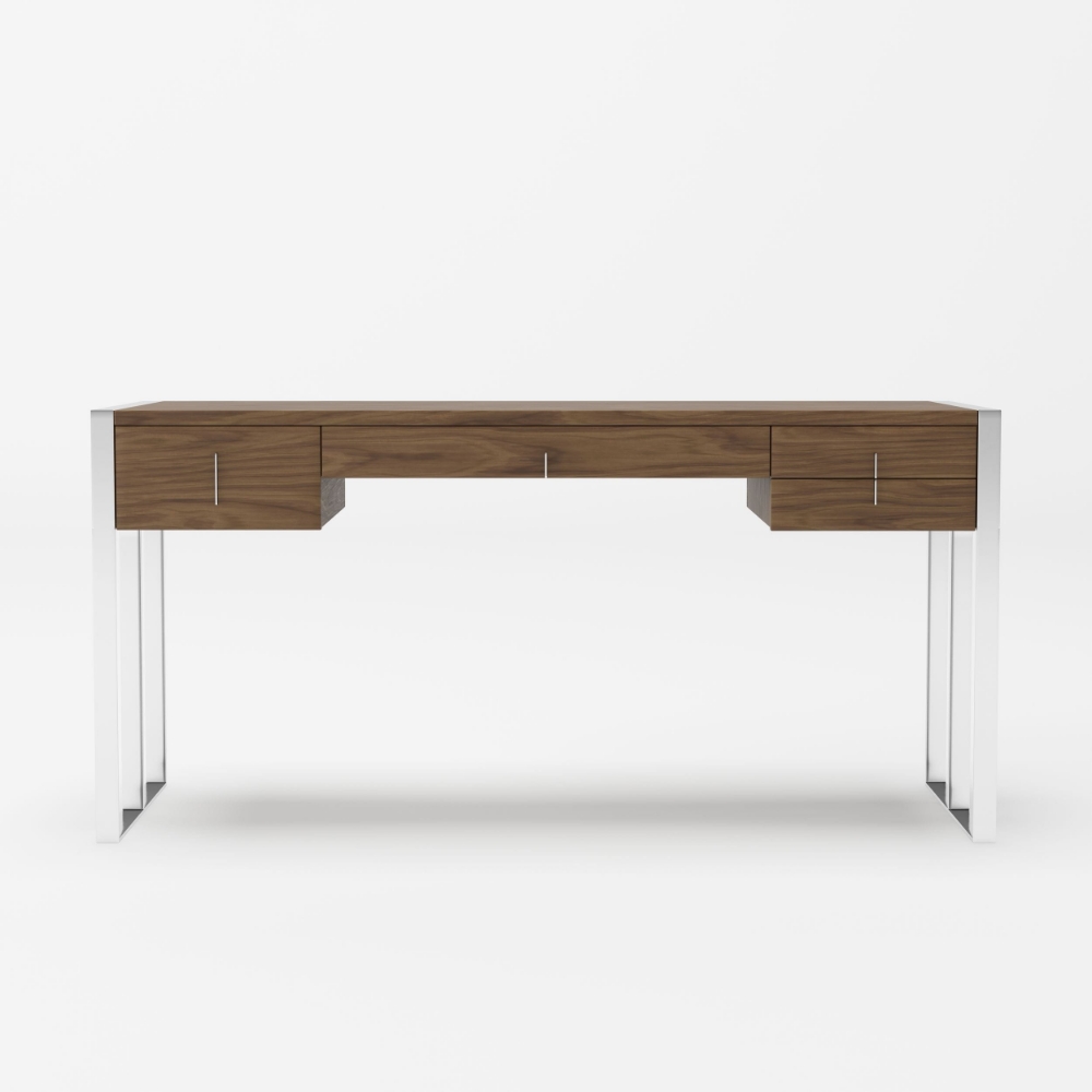 Picture of Modrest Orcutt - Modern Walnut & Stainless Steel Desk