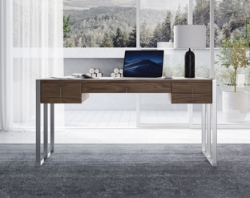 Picture of Modrest Orcutt - Modern Walnut & Stainless Steel Desk