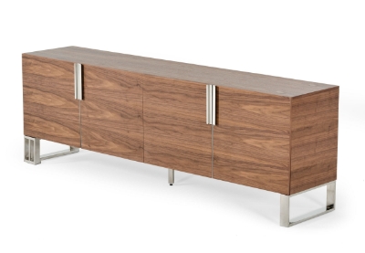 Picture of Modrest Gilroy - Modern Walnut & Stainless Steel Buffet