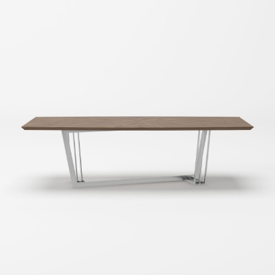 Picture of Modrest Gilroy - Modern Walnut & Stainless Steel Dining Table