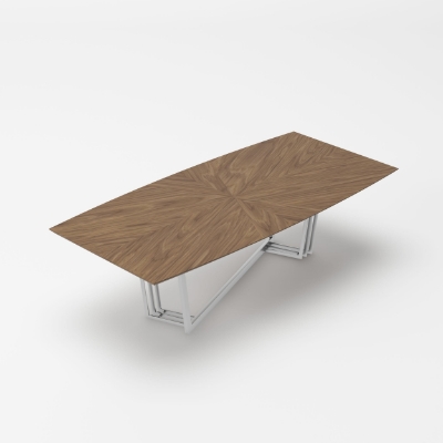 Picture of Modrest Gilroy - Modern Walnut & Stainless Steel Dining Table