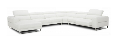 Picture of Divani Casa Hawkey - Contemporary White Full Leather U Shaped Left Facing Sectional Sofa