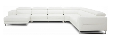 Picture of Divani Casa Hawkey - Contemporary White Full Leather U Shaped Left Facing Sectional Sofa