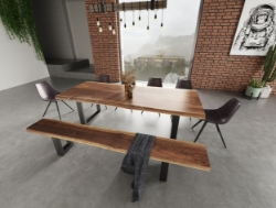 Picture of Modrest Taylor - Large Modern Live Edge Wood Dining Bench