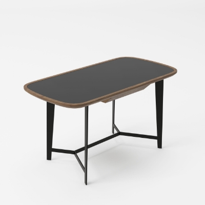 Picture of Modrest Girard - Modern Walnut & Black Glass Desk