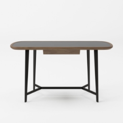 Picture of Modrest Girard - Modern Walnut & Black Glass Desk