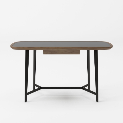 Picture of Modrest Girard - Modern Walnut & Black Glass Desk