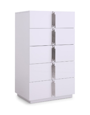 Picture of Modrest Token - Modern Glossy White & Stainless Steel Chest