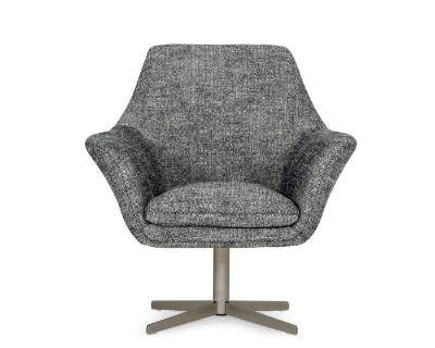 Picture of Divani Casa Elvin - Modern Dark Grey Fabric Swivel Lounge Chair