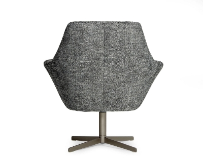 Picture of Divani Casa Elvin - Modern Dark Grey Fabric Swivel Lounge Chair