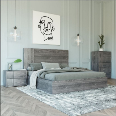 Picture of Eastern King Nova Domus Asus - Italian Modern Elm Grey Bed