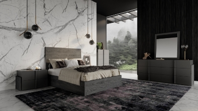 Picture of Nova Domus Lucia - Italian Modern Matte Grey / Elm Grey Bedroom Set