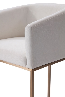 Picture of Modrest Yukon - Modern White Fabric & Brushed Bronze Bar Chair