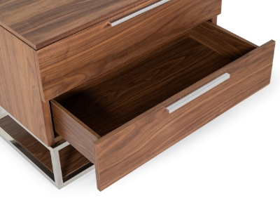 Picture of Modrest Heloise - Contemporary Walnut & Stainless Steel Nightstand