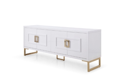 Picture of Modrest Leah - Contemporary White High Gloss & Champagne Gold Buffet