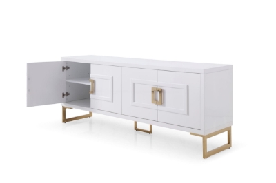 Picture of Modrest Leah - Contemporary White High Gloss & Champagne Gold Buffet