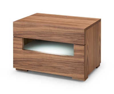 Picture of Modrest Ceres - Contemporary LED Walnut Nightstand