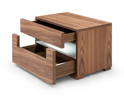 Picture of Modrest Ceres - Contemporary LED Walnut Nightstand