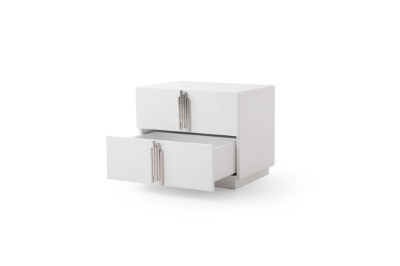 Picture of Modrest Token - Modern White + Stainless Steel Bedroom Set