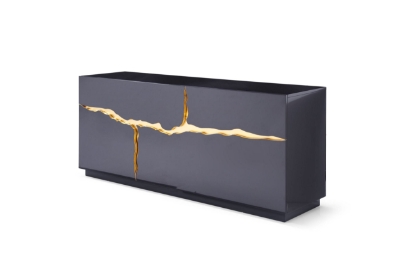 Picture of Modrest Aspen - Modern High Gloss Black & Gold Buffet