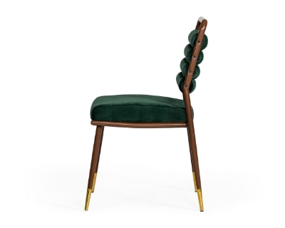 Picture of Modrest Biscay - Modern Dark Green & Walnut Steel Dining Chair