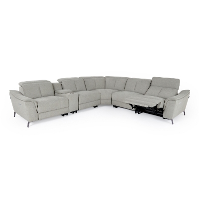 Picture of Divani Casa Lloyd - Modern Grey Fabric Sectional with Recliners + Console