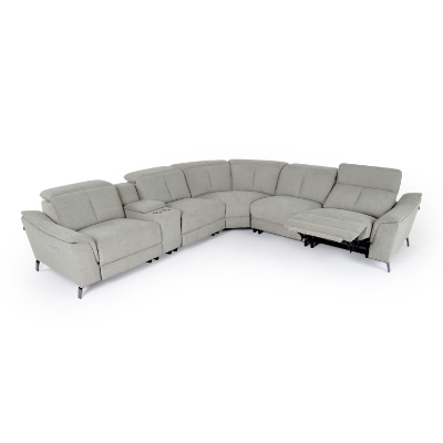 Picture of Divani Casa Lloyd - Modern Grey Fabric Sectional with Recliners + Console