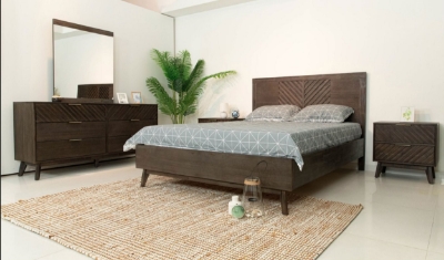 Picture of Modrest Daisy Mid-Century Dark Acacia Bed