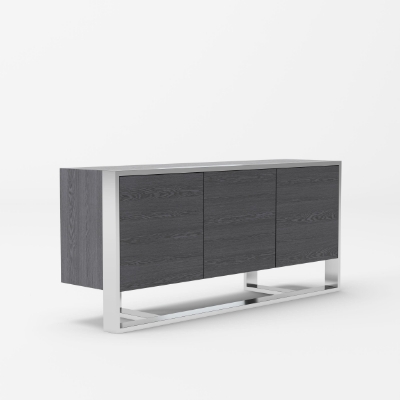 Picture of Modrest Fauna - Modern Elm Grey & Stainless Steel Buffet