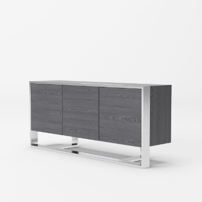 Picture of Modrest Fauna - Modern Elm Grey & Stainless Steel Buffet