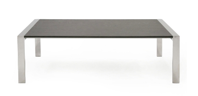 Picture of Modrest Fauna - Modern Elm Grey & Stainless Steel Chrome Dining Table