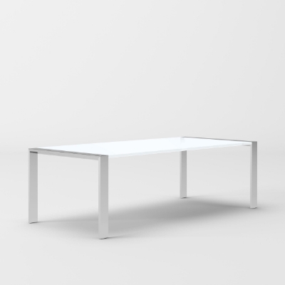 Picture of Modrest Fauna - Modern White High Gloss & Stainless Steel Chrome Dining Table