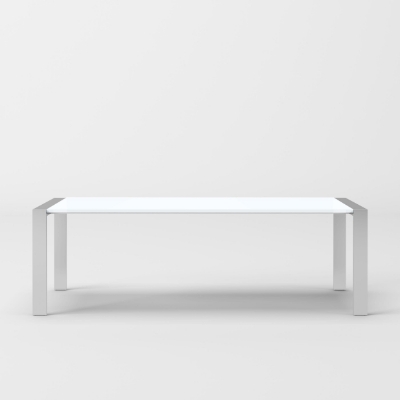 Picture of Modrest Fauna - Modern White High Gloss & Stainless Steel Chrome Dining Table