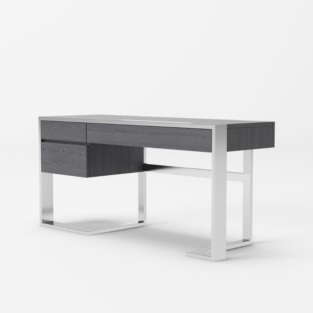 Picture of Modrest Fauna - Modern Elm Grey & Stainless Steel Desk