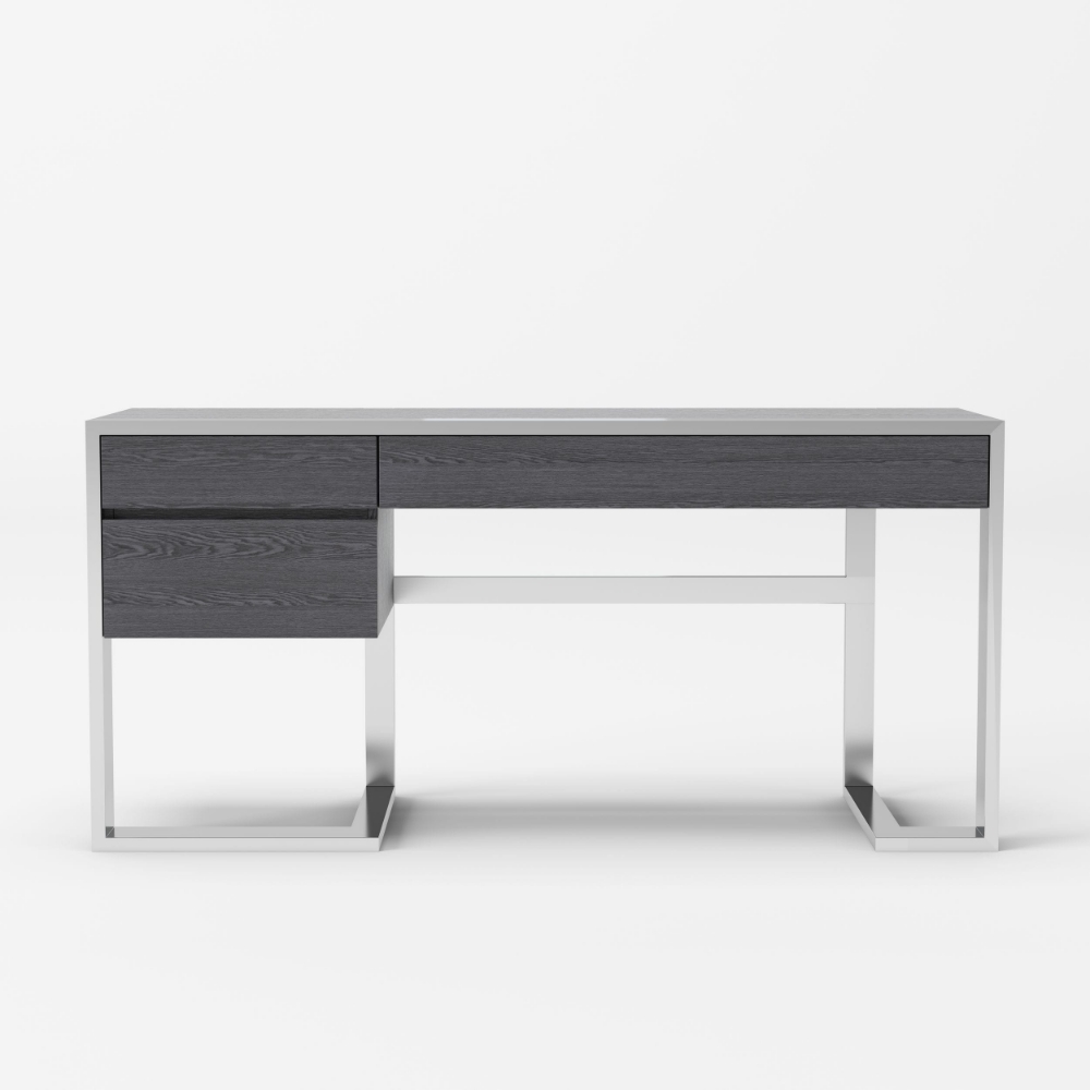 Picture of Modrest Fauna - Modern Elm Grey & Stainless Steel Desk