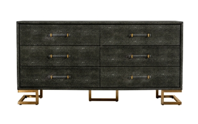 Picture of Modrest Howard - Modern Shagreen Grey Leatherette & Gold Dresser