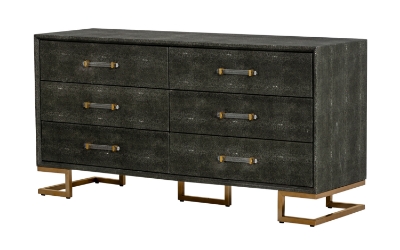 Picture of Modrest Howard - Modern Shagreen Grey Leatherette & Gold Dresser