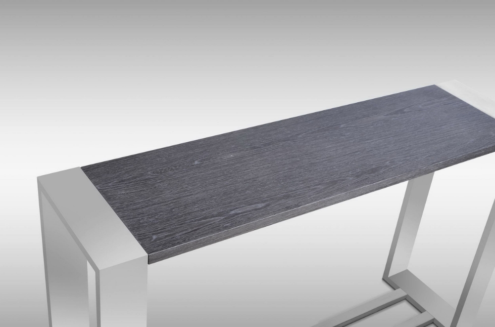 Picture of Modrest Fauna - Modern Grey Elm & Stainless Steel Console Table