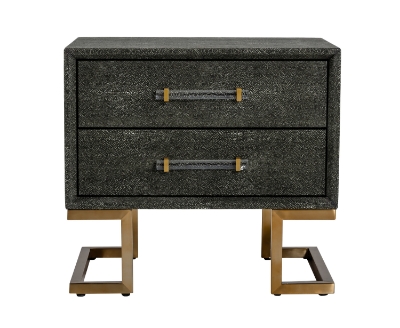 Picture of Modrest Howard - Modern Shagreen Grey Leatherette & Gold Nightstand