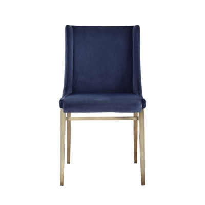 Picture of Modrest Mimi - Contemporary Blue Velvet & Antique Brass Dining Chair (Set of 2)