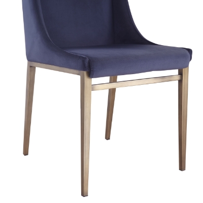 Picture of Modrest Mimi - Contemporary Blue Velvet & Antique Brass Dining Chair (Set of 2)