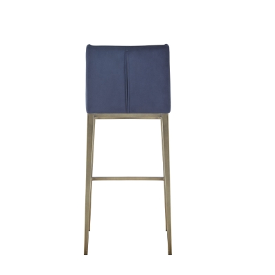 Picture of Modrest Mimi - Contemporary Blue Velvet & Antique Brass Bar Stool (Set of 2)