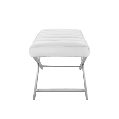 Picture of Modrest Xane - Contemporary White & Brushed Stainless Steel Bench