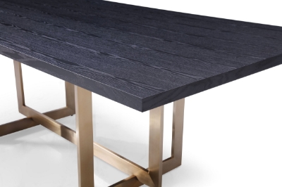 Picture of Modrest Pike - Modern Black Ash & Brass Dining Table