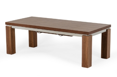 Picture of Modrest Maxi - Modern Walnut & Stainless Steel Dining Table