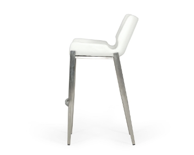 Picture of Modrest Dave - Modern White Leatherette Bar Stool (Set of 2)