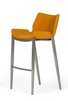 Picture of Modrest Dave - Modern Orange Leatherette Bar Stool (Set of 2)