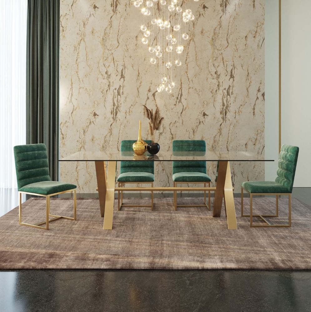 Picture of Modrest Dandy - Modern Golden & Glass Dining Table