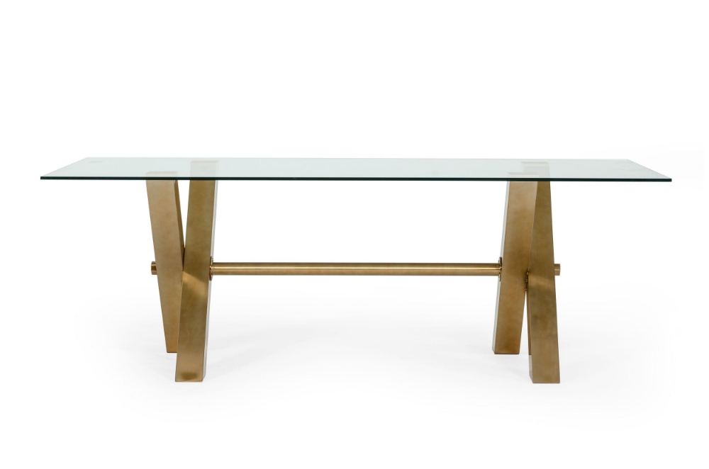 Picture of Modrest Dandy - Modern Golden & Glass Dining Table