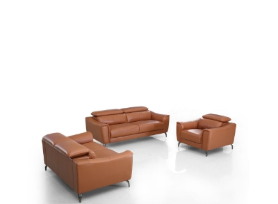 Picture of Divani Casa Danis - Modern Cognac Leather Brown Sofa Set